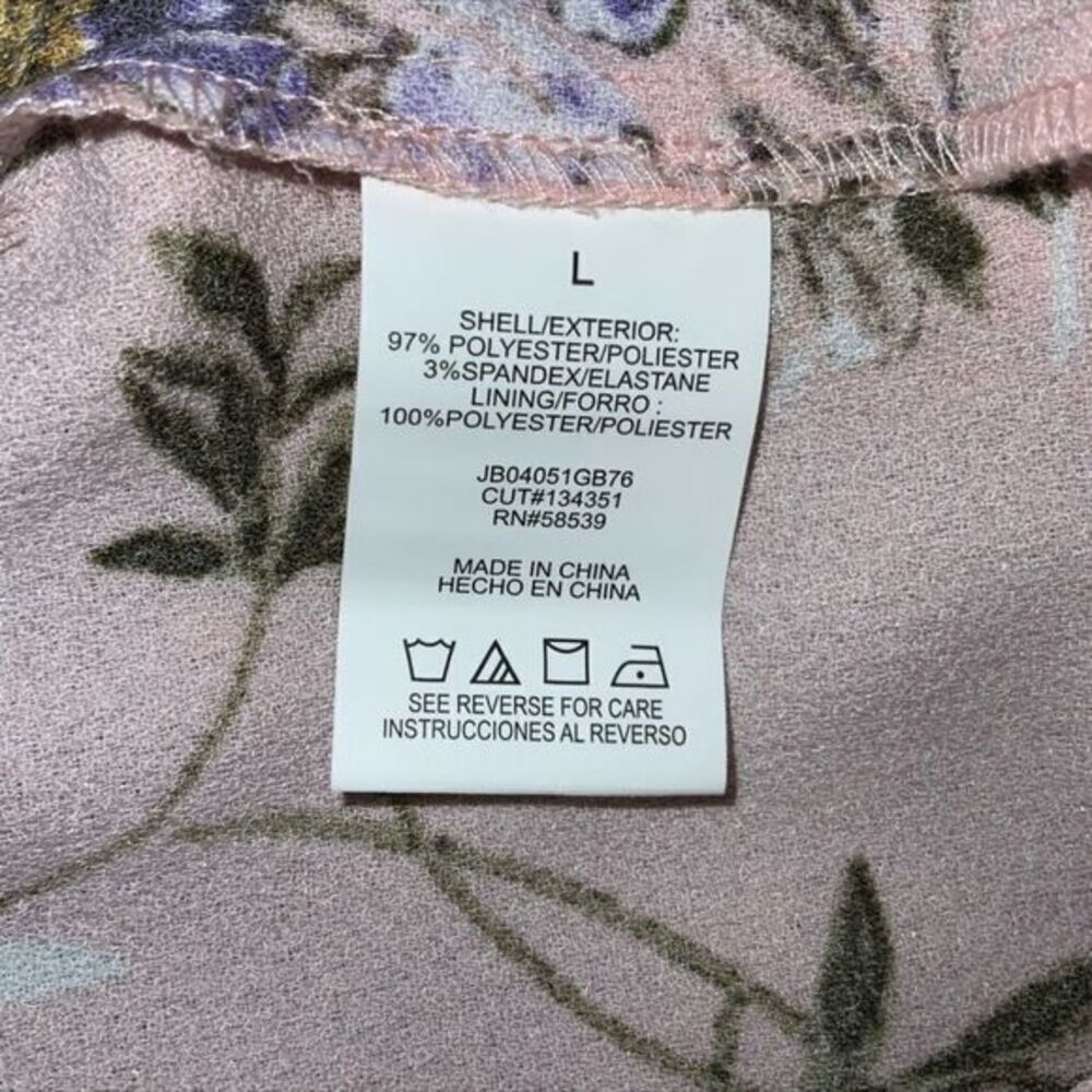 Xtraordinary Floral Tiered Mini Dress Pink Blue Size L - Picture 5 of 5